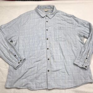 CARBON 2 COBALT Flannel Shirt Men 2XL Light Blue Check 2 Ply Blanket Plaid GORP